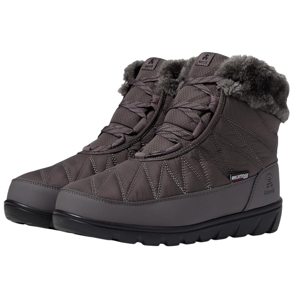 Kamik Womens Low Hannah Winter Bootie Us 9 Eu 40 Grey Waterproof Nib
